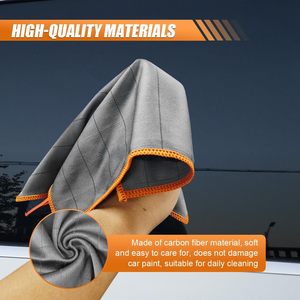 OEM Streak Free 400GSM <b>Carbon</b> <b>Fiber</b> Clothes 30*30cm Lint Free Microfiber Polishing Cloth for Car Window Glass Cleaning - Product Image 5
