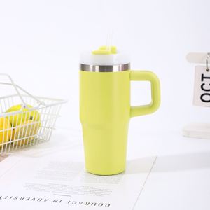 14oz Handle Car Travel <b>Mug</b> Tumbler Double Wall Insulated Stainless Steel Lid Straw Anti-Slip Base - Product Image 6