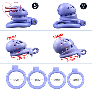 Jaula de Castidad de Plástico Rosa con Anillos para Pene de 4 Tamaños, Productos Sexuales para Adultos, Juguetes BDSM, Tienda Sexual, Tamaño Pequeño Estándar - Product Image 3