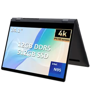 14 inch Touch Screen 2 in 1 Yoga Laptop N95 Convertible 12GB RAM Fingerprint unlock 360 degree fold Notebook Computer