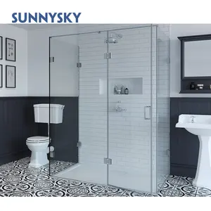 Sunnysky High quality steam size 4by4 shower and bath enclosed glass temper square glass shower room