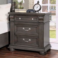NEUES 5-teiliges Queen-Poster-Schlafzimmer-Set in Grau, Traditionelle Möbel, Elegantes Massivholz-Schlafzimmermöbel-Set