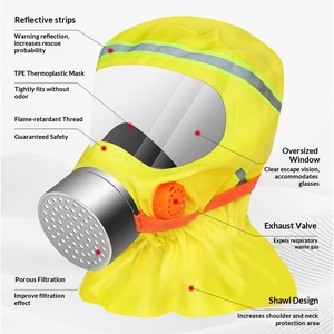 Mask Anti-smoke 3C Certified Fire protection Mask Fire Escape All-round Hood <strong>Filter</strong> <strong>Respirator</strong> - Product Image 5