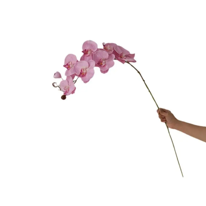 Orquídea artificial de látex real toque natural para flores decorativas