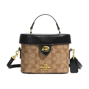 Bolso de Mano de Alta Gama para Mujer, Estilo Vintage Francés, Forma de Caja, con Patrones Geométricos, Cierre de Botón Resistente, <span class=keywords><strong>el</strong></span> Último Accesorio de Moda - Product Image 1