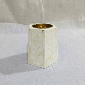 Quemador de Incienso de Lujo Ecológico, Hecho a Mano con Incrustaciones de Hueso en MDF de Pino Orgánico, Diseño Floral Antiguo, Moderno y Duradero, Tamaño Personalizado - Product Image 1