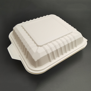 Contenedor de comida de almidón de maíz para llevar, caja de comida de concha de almeja, <span class=keywords><strong>microondas</strong></span> compostable desechable - Product Image 3
