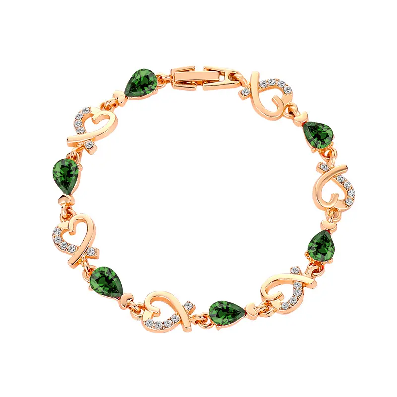 Lady bracelet with flowers and diamonds Heart bracelet