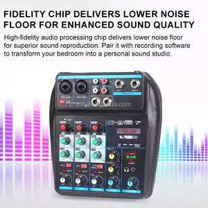 Consola <span class=keywords><strong>de</strong></span> Mezclas <span class=keywords><strong>de</strong></span> Audio para DJ TNH A4, 4 Canales, Mini Mezcladora con USB, Bluetooth, Alimentación Phantom <span class=keywords><strong>de</strong></span> 48V para Transmisión en Vivo desde el Hogar y Computadora - Product Image 2