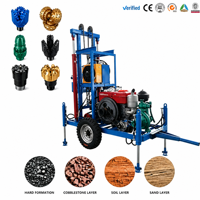Foreuse portable pour puits d'eau, équipement de forage profond de 200 m, positionnement de pénétration dans la roche, foreuse de puits profonds