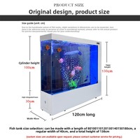 Paravent moderne pour aquarium, en verre ultra-transparent, auto-nettoyant, écologique, avec drainage à une touche, pour patio extérieur