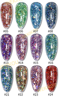 Nouvelle Tendance Kit Gel Paillettes Grandes Scintillantes Très Vendu OEM Logo Personnalisé Vente en Gros Salon de Manucure Gel Paillettes Haute Qualité Échantillon Gratuit