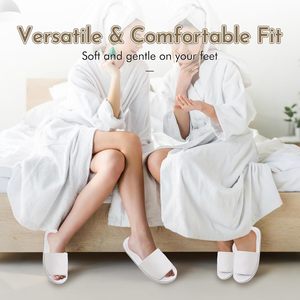 Chaussons jetables de luxe pour hôtel, personnalisables avec logo OEM, en polaire corail, semelle EVA souple, recyclables et lavables - Product Image 4