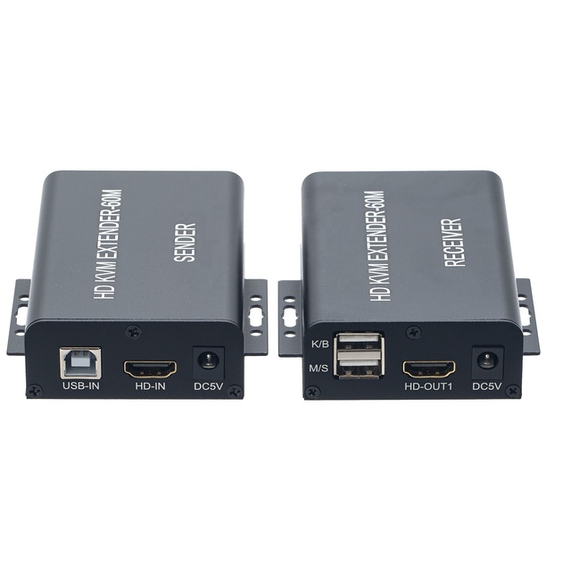 Hdcp ODM OEM 1080P@60hz 60m 150m HDMI Usb Kvm Extender With IR Control Over Cat5E/6