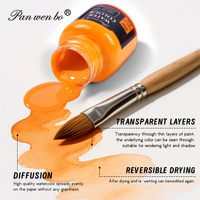 Panwenbo 6 couleurs 25ml ensemble de peinture acrylique d'art non toxique non toxique ensemble de peinture aquarelle pour enfants tissu affiche peintures sur verre