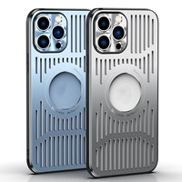 Casing Ponsel Logam Pendingin Magnetik untuk iPhone 16Pro 15, Bernapas, Pelindung Lensa Penuh, Anti Guncangan, Anti Gores, Anti Sidik Jari