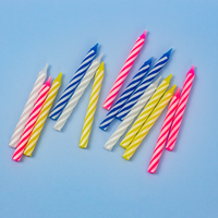 Bougies d'anniversaire spirales arc-en-ciel rayées, inodores, anti-goutte, multicolores pour gâteaux, idéales pour les fêtes de Pâques, vente en gros