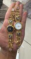 Montres de haute qualité, ensembles premium, montres pour filles, plaquées or, pour femmes, ensemble premium
