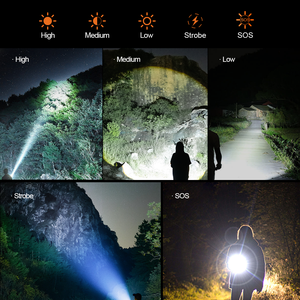 Heluis P70โคมไฟสว่างมาก ABS ไฟฉายขบวนรถแบบยืดหดได้ไฟฉาย LED ชาร์จไฟได้ไฟฉายยุทธวิธี - Product Image 4