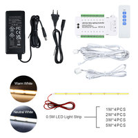 Kit de câblage d'éclairage d'escalier à 16 marches avec télécommande, DC12V-24V, bandes LED à économie d'énergie, éclairage 3000K 4000K pour la rénovation d'escaliers