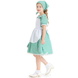 Costume de Cosplay de Paysanne des Terres Brutes pour Filles, Robe Tablier à Carreaux, Cape et Tenue pour Enfants - Idéal pour l'Oktoberfest - Product Image 3