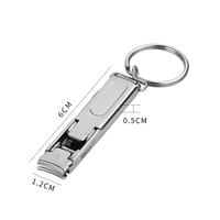 Cortauñas Plegable Ultrafino de Acero Inoxidable con Llavero y Lima Integrada, Herramienta de Manicura Portátil para Viajes y Uso Diario