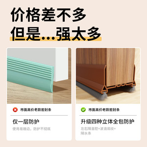 แถบปิดช่องว่างประตู ป้องกันเสียงรบกวน กันลม สำหรับประตูห้องนอน YZR-24-6-6-1504H - Product Image 4