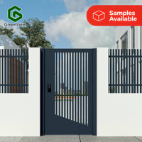 Portail piétonnier en alliage d'aluminium anti-corrosion, porte de sécurité extérieure moderne en métal, adapté aux cours familiales et aux hôtels
