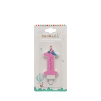 Bougies d'anniversaire personnalisées écologiques sans fumée en forme de licorne, couleur rose, pour fête d'anniversaire de fille, Nouvel An, Ramadan