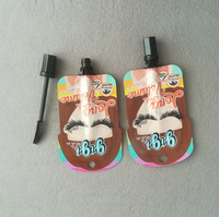 Vente en gros d'usine, pochette cosmétique personnalisée en PE de 30 ml, 50 ml, 100 ml, étanche à l'humidité, pour rouge à lèvres, crème, emballage, pochette à bec verseur, brosse à lèvres, sucre