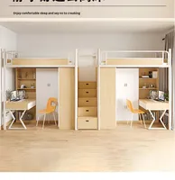 Lit et bureau combinés en acier épaissi sur mesure pour dortoirs universitaires, appartements, chambres à coucher, design moderne pour usage scolaire
