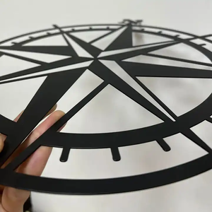 Bussola Nautica in Acciaio Inox, Decorazione da Parete in Metallo, Design Personalizzabile, Montaggio a Muro per Casa e Ufficio, 40x40cm - Product Image 5