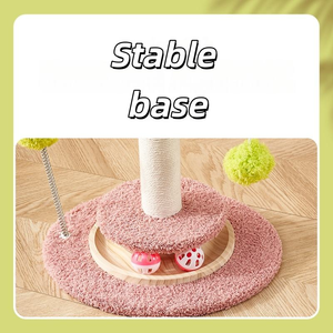 Rascador para Gatos con Forma de Flor de Peluche, Poste Rascador Alto con Juguete de Pista y Bola Interactiva, Árbol para Gatos de Madera para Escalar Verticalmente - Product Image 4