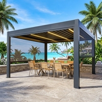 Pergola extérieure à lames orientables électrique sur mesure OEM avec conception de projet sur mesure pour villa, jardin et patio