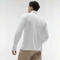 Hauts de compression pour hommes à manches longues, col montant zippé, séchage rapide, personnalisables, pour la gym et le sport