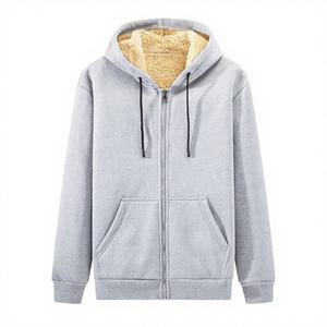Sweat-shirt à capuche épais et doublé polaire pour homme, coupe ample, avec impression numérique, 100 % coton, anti-boulochage, uni, 400 g - Product Image 2