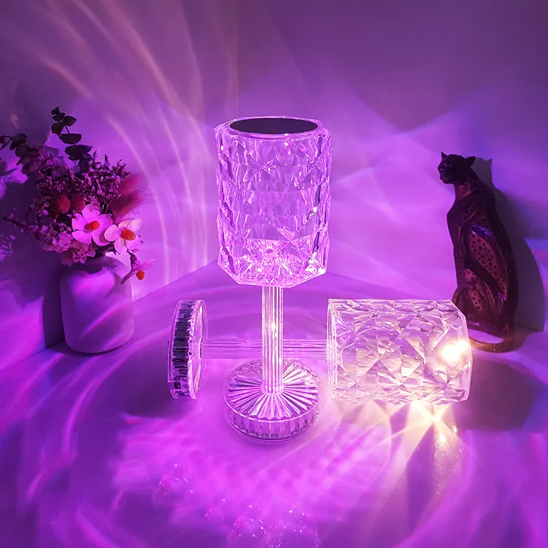 Wholesale bar usb crystal table lamp touch control lighting party desk lamp