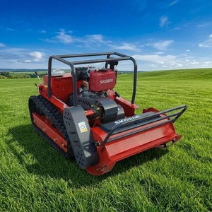Petrol/Gasoline Engine Single Cylinder <b>Remote</b> Control Tracked Lawn <b>Mower</b> Multi-Function Tillage <b>Flail</b>/Rotating Blade - Product Image 3