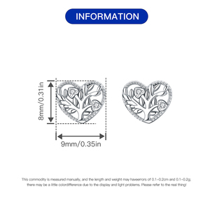 Usine en gros argent fin 925 coeur <span class=keywords><strong>vie</strong></span> <span class=keywords><strong>arbre</strong></span> <span class=keywords><strong>oreille</strong></span> ongles boucles <span class=keywords><strong>d</strong></span>'oreilles pour femmes fille cadeau tenue quotidienne mode <span class=keywords><strong>oreille</strong></span> accessoires - Product Image 3