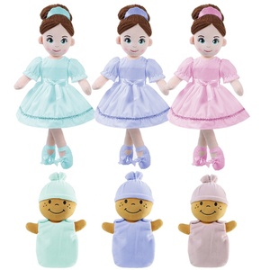 ブラックホワイトハンドメイドコットンラグぬいぐるみぬいぐるみかわいいぬいぐるみバレエ女の子のおもちゃ新生児ギフトベビードール - Product Image 1