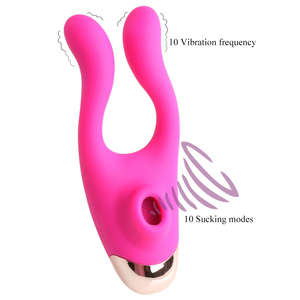 Mainan Seks 3 in 1 Gaya Baru Produk Dewasa Vibrator Penghisap Klitoris dan Puting untuk Wanita dan Pasangan - Product Image 2