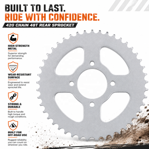 Pignon arrière de moto 420 chaîne 48 dents 52mm, compatible avec les quads chinois, motos tout-terrain et pièces détachées moto - Product Image 4