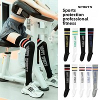 Chaussettes de compression d'équipage Sports Fitness Perte de poids Minceur Jambe Haute Tube Saut Exercice Yoga Courir Cyclisme Extérieur Séchage rapide