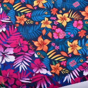 Customized Digital Print Nylon Spandex 4 Way Stretch Swimsuit Fabric For Swimwear Sportswear Yoga Activewear