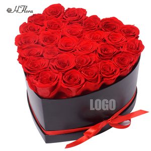 HFlora High Quality Handmade 7-Piece Eternal Preserved Rose Heart-Shaped Gift <strong>Box</strong> for Valentine's Day Graduation Christmas-Small - Product Image 5