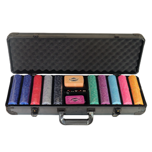 Juego de <span class=keywords><strong>500</strong></span> <span class=keywords><strong>Fichas</strong></span> de Póker EPT de Cerámica de Arcilla de Alta Calidad con Impresión Directa por Sublimación de Logo Personalizado y Estuche de Maleta de Aluminio - Product Image 2