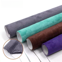 Rouleau de cuir synthétique auto-adhésif en PVC velours suédé de haute qualité 0,8 mm, imitation cuir, pour réparation d'intérieur de voiture
