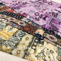 Tissu en fil mélangé lurex métallique imprimé patchwork bohème ethnique, résistant aux plis et respirant, pour vêtements et robes féminines