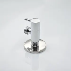 Brushed Nickel 1/2 Inch Wall Mounted Wash Basin Brass Angle Valve