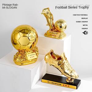 Trofeo <span class=keywords><strong>de</strong></span> fútbol <span class=keywords><strong>de</strong></span> diseño libre hecho a medida Golden Ball Golden Boot Shooter Sports Competición Award Keeper MVP Champion - Product Image 2